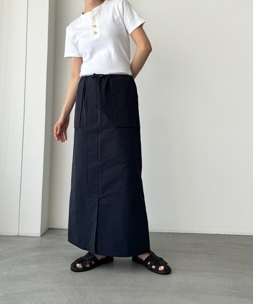 「CANAL JEAN」 ロングスカート 36 ネイビー レディースの画像