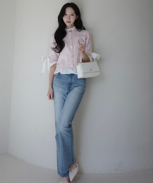 eimy istoire パフショルダーカーディガン　ピンク♡ 新品未使用 EIMY ISTOIRE エイミーイストワール eimy istoire ボリュームスリーブ