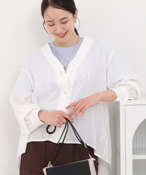 SHOO・LA・RUE（シューラルー） ブラウス シャツ 「S-LL/体型カバー/A