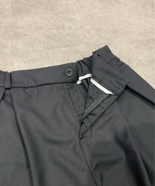スラックス 「UNISEX」ハイウエスト 深タック ワイドレッグ スラックス