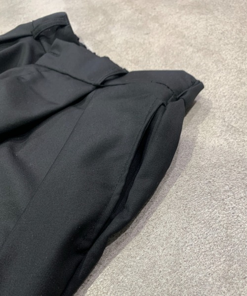 スーパーノヴァ　スラックス　ハイウエスト　黒 タック　ドレープ　モード スラックス 「UNISEX」ハイウエスト 深タック ワイドレッグ スラックス