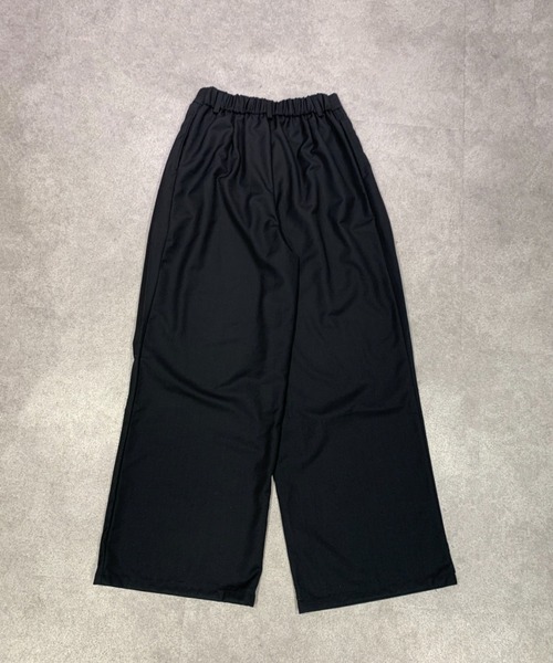 スラックス 「UNISEX」ハイウエスト 深タック ワイドレッグ スラックス