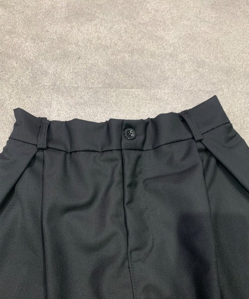 スラックス 「UNISEX」ハイウエスト 深タック ワイドレッグ スラックス