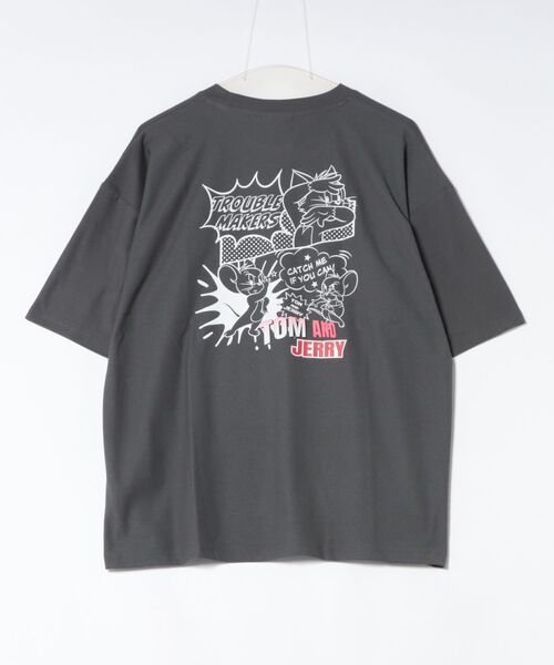 tシャツ 「公式」トムとジェリー 梨地JO2立ちプリントTシャツ メンズ