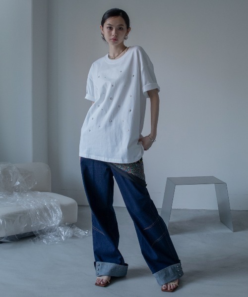 tシャツ スタッズオーバーTシャツ/ユニセックス レディース メンズ