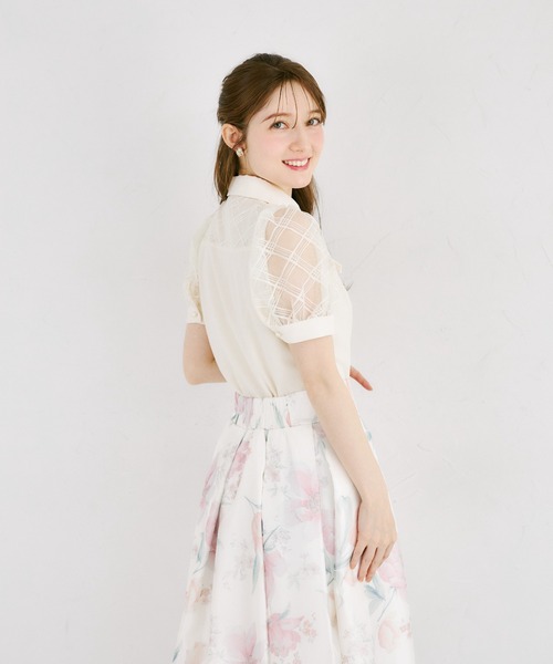 tocco closet（トッコ クローゼット） ブラウス シャツ パール釦シアー