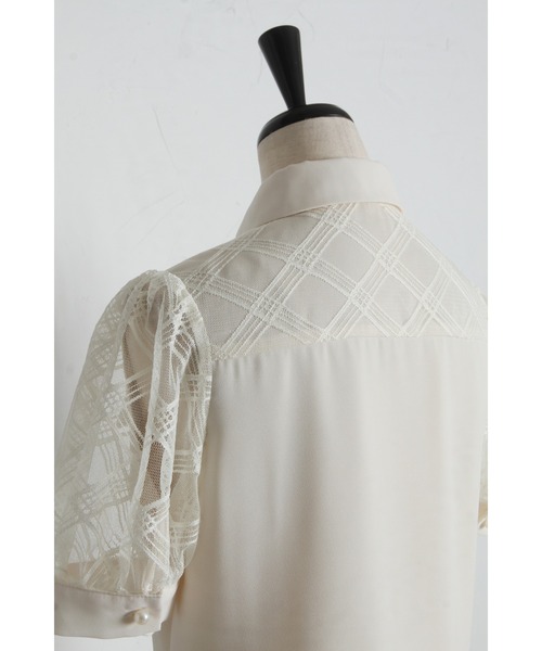 tocco closet（トッコ クローゼット） ブラウス シャツ 半袖 パール釦 