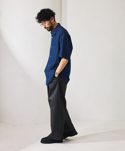 「FREAK'S STORE」 半袖シャツ MEDIUM ブラック メンズ_画像5