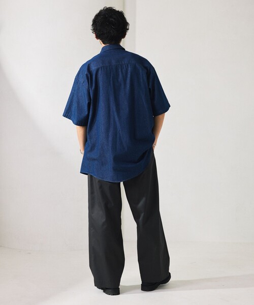 「FREAK'S STORE」 半袖シャツ MEDIUM ブラック メンズ_画像6