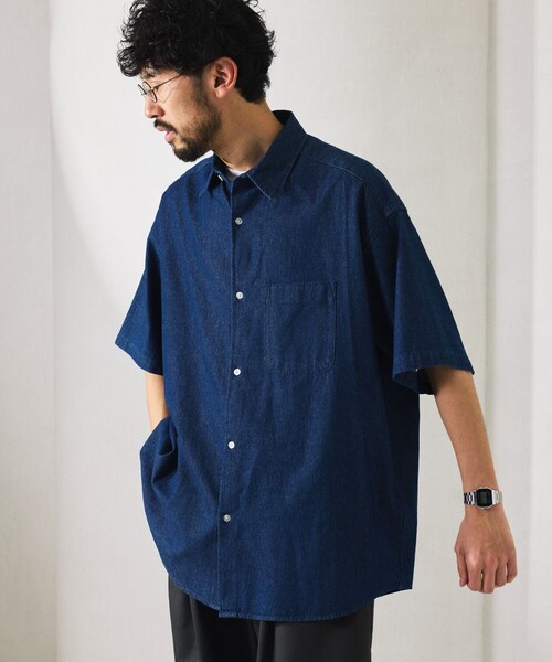 「FREAK'S STORE」 半袖シャツ MEDIUM ブラック メンズ_画像8