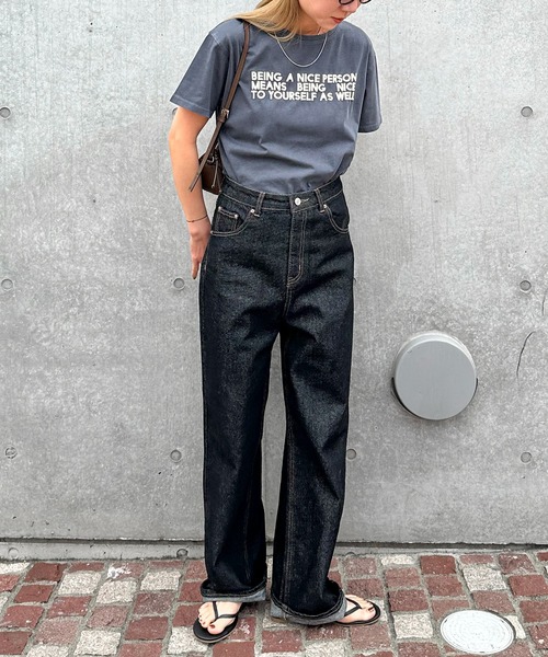 「feepur」 半袖Tシャツ MEDIUM チャコールグレー レディース_画像6