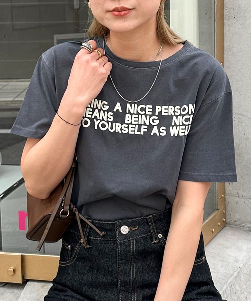 「feepur」 半袖Tシャツ MEDIUM チャコールグレー レディース_画像7