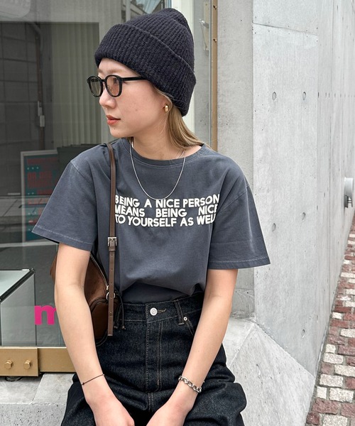 「feepur」 半袖Tシャツ MEDIUM チャコールグレー レディース_画像8
