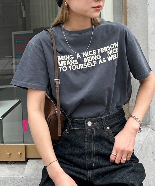 「feepur」 半袖Tシャツ MEDIUM チャコールグレー レディース_画像9