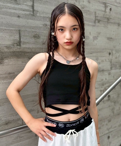 RandS キャミソール 肌着 クロスリボンキャミ キッズ 子供服 女の子