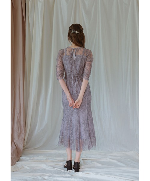 「Dorry Doll」 7分袖ワンピース MEDIUM ネイビー レディース_画像4