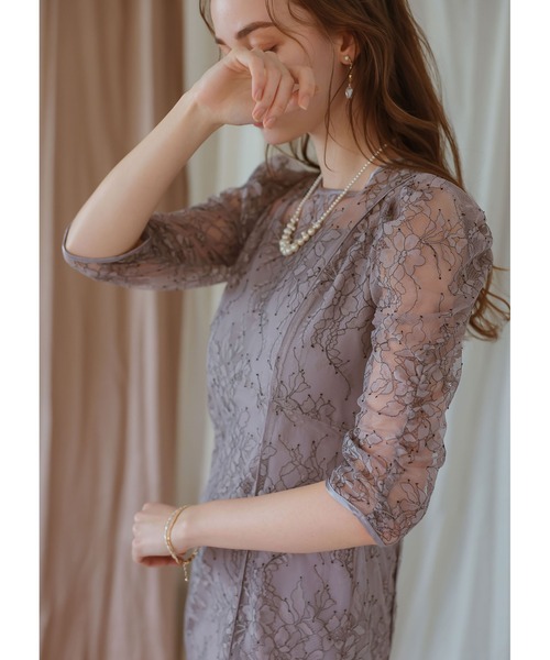 「Dorry Doll」 7分袖ワンピース MEDIUM ネイビー レディース_画像6