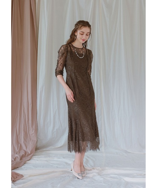 「Dorry Doll」 7分袖ワンピース MEDIUM ネイビー レディース_画像8