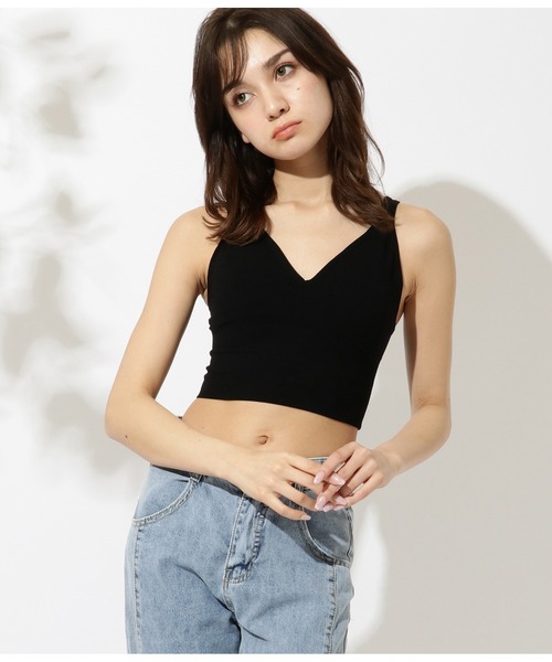 タンクトップ リブvネックパット入りブラタンクトップ Zozotown Paypayモール店 通販 Paypayモール