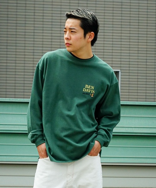 BEN DAVIS ロンT 濃緑 BEN DAVIS ロンT メンズ tシャツ 長袖 ロングスリーブTシャツ