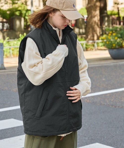 ベスト ジレ ナイロンワンポイント中綿ベスト レディース メンズ | ブランド登録なし | 17