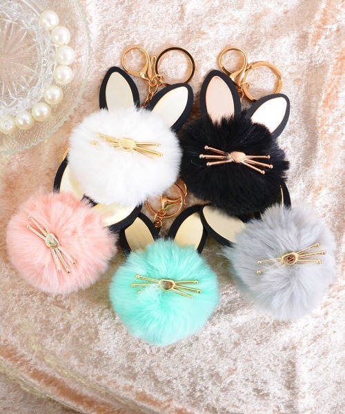 SISI うさぎキーホルダー イエロー VIBGYOR Women キーホルダー 「float」 ゴールドイヤー うさぎ