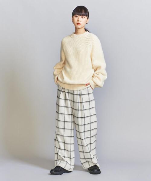 BEAUTY＆YOUTH UNITED ARROWS パンツ チェック タック ワイドパンツ