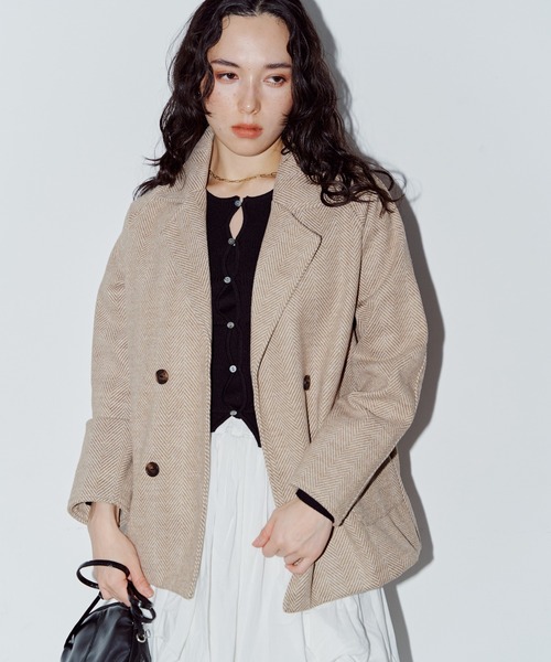 LIENCOEUR ピーコート pコート ミックスカラーコート レディース