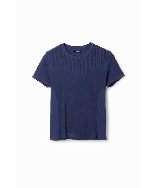 tシャツ 透かし編み パッチワーク Tシャツ レディース