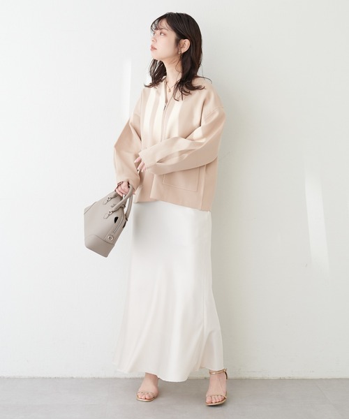 natural couture アウター Wジップニットジャケット レディース
