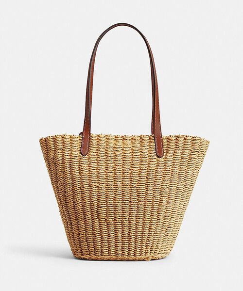 COACH かごバッグ ストロー　トートバッグ COACH かごバッグ カゴバッグ スモール ストロー トート（かご