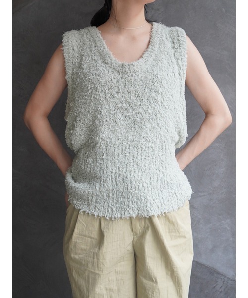 CHAROL ノースリニットプルオーバー ニットベスト ノースリ 春夏 CHAROL ノースリニットプルオーバー ニットベスト ノースリ 春夏