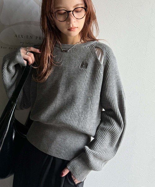mily bilet ニット セーター 「mily bilet」ヘルシーな肌見せで抜け感