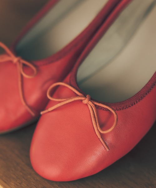 パンプス ラム革バレエシューズ