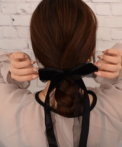 Mayree ヘアクリップ 「float」シフォン ベロア ベルベット
