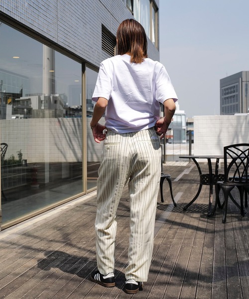ストライプ柄パンツ メンズ ワイドシルエット ストリート系 楽天市場】ストライプ柄ワイドパンツ メンズ ワイドパンツ