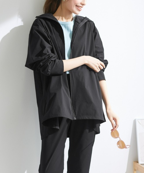 【PUPU☆】遮光パーカー＋メッシュパーツ ブラック 大阪店WEB限定受注制【Chikashitsu +】mesh zip damage hoodie (2color
