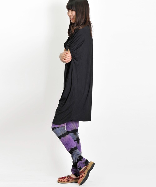 マルニMARNI38 ストライプニットパンツレギンススパッツ重ね着に重宝 marai（マーライ） レギンス スパッツ ボーダー柄 タイダイ レギンス