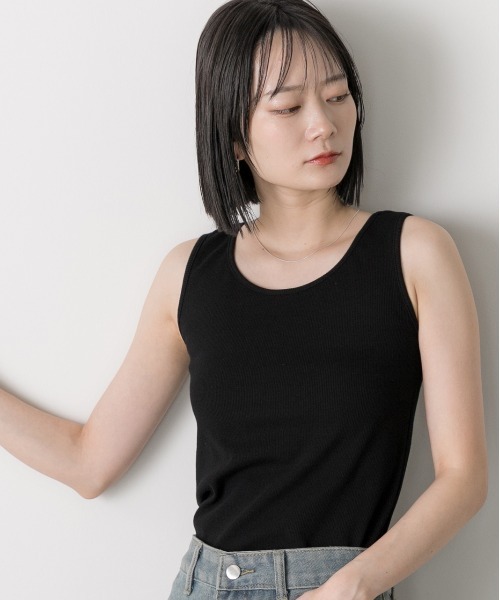 ad thie（アドティエ） タンクトップ ノースリーブ クルーネック