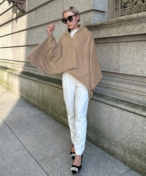 ベージュ ケープコート 厚手 コート アウター 上質モヘヤケープコート レディース : ZOZOTOWN Yahoo