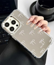 c.u.l スマホケース リボン ミラータイプ iPhoneカバー アイフォン