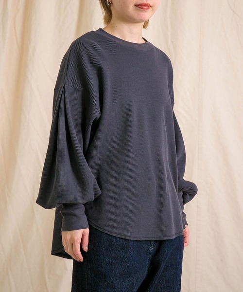 tシャツ 「Brocante / ブロカント」 度詰ワッフル モンシェットロンTシャツ レディース Brocante tシャツ 「Brocante / ブロカント」 度詰ワッフル モン