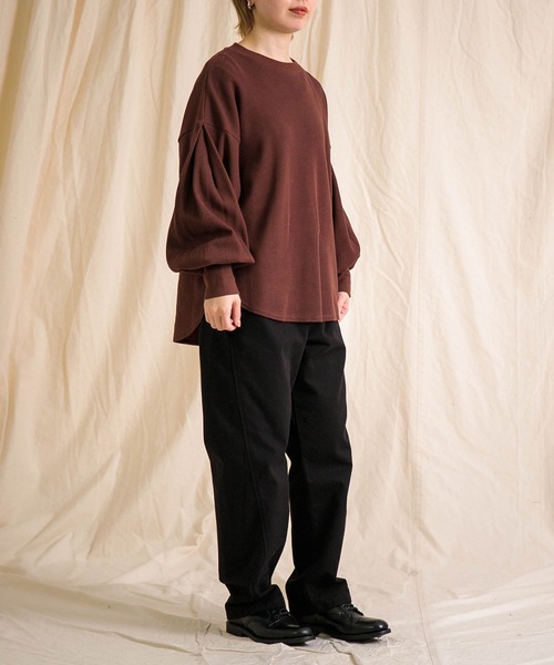 tシャツ 「Brocante / ブロカント」 度詰ワッフル モンシェットロンTシャツ レディース Brocante tシャツ 「Brocante / ブロカント」 度詰ワッフル モン