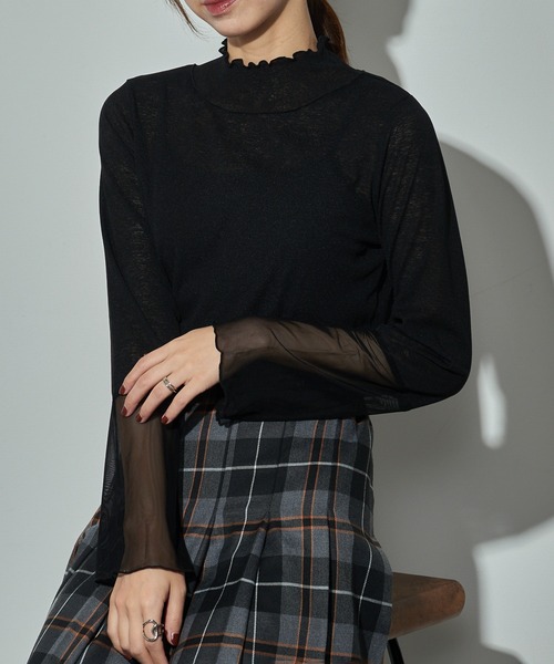 MAISON BREEZE reveur tシャツ 「MAISON reveur」high neck sheer tops