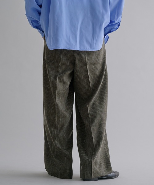 epnok スラックス センタープレスワイドバギースラックス メンズ