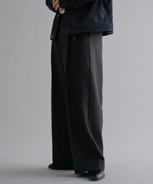 epnok スラックス センタープレスワイドバギースラックス メンズ