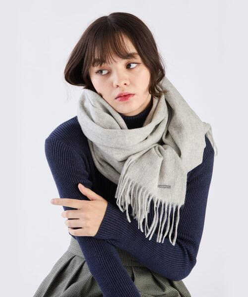 To b. by agnes マフラー ストール ロゴプレート カシミヤ ウール