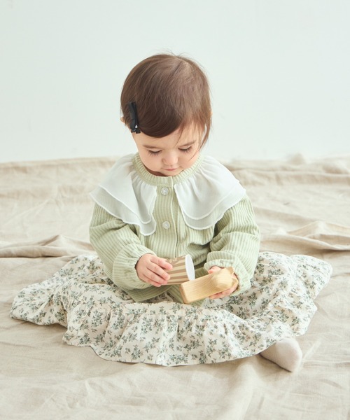 pairmanon カーディガン 「ベビー」ワッフル シフォン襟 キッズ 子供服 