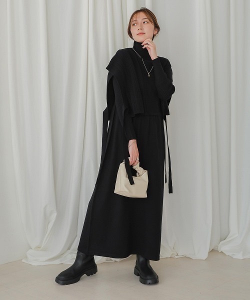 Bou Jeloud（ブージュルード） ワンピース 細ケーブルトップ＆ニット