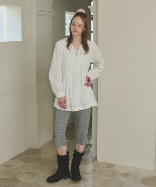 GIUNON ワンピース box pleated lace dress / ボックスプリーツレース